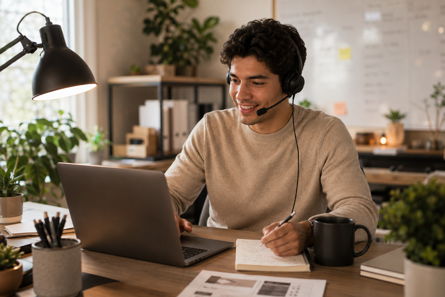 Customer Service representative with headset